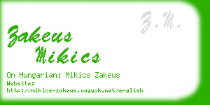 zakeus mikics business card